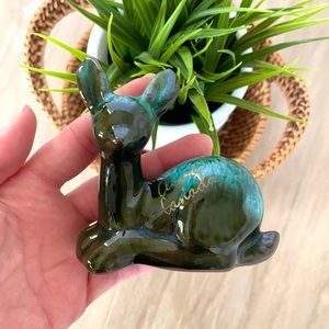❌ SOLD ❌ Ceramic Pottery Green Deer In Canada